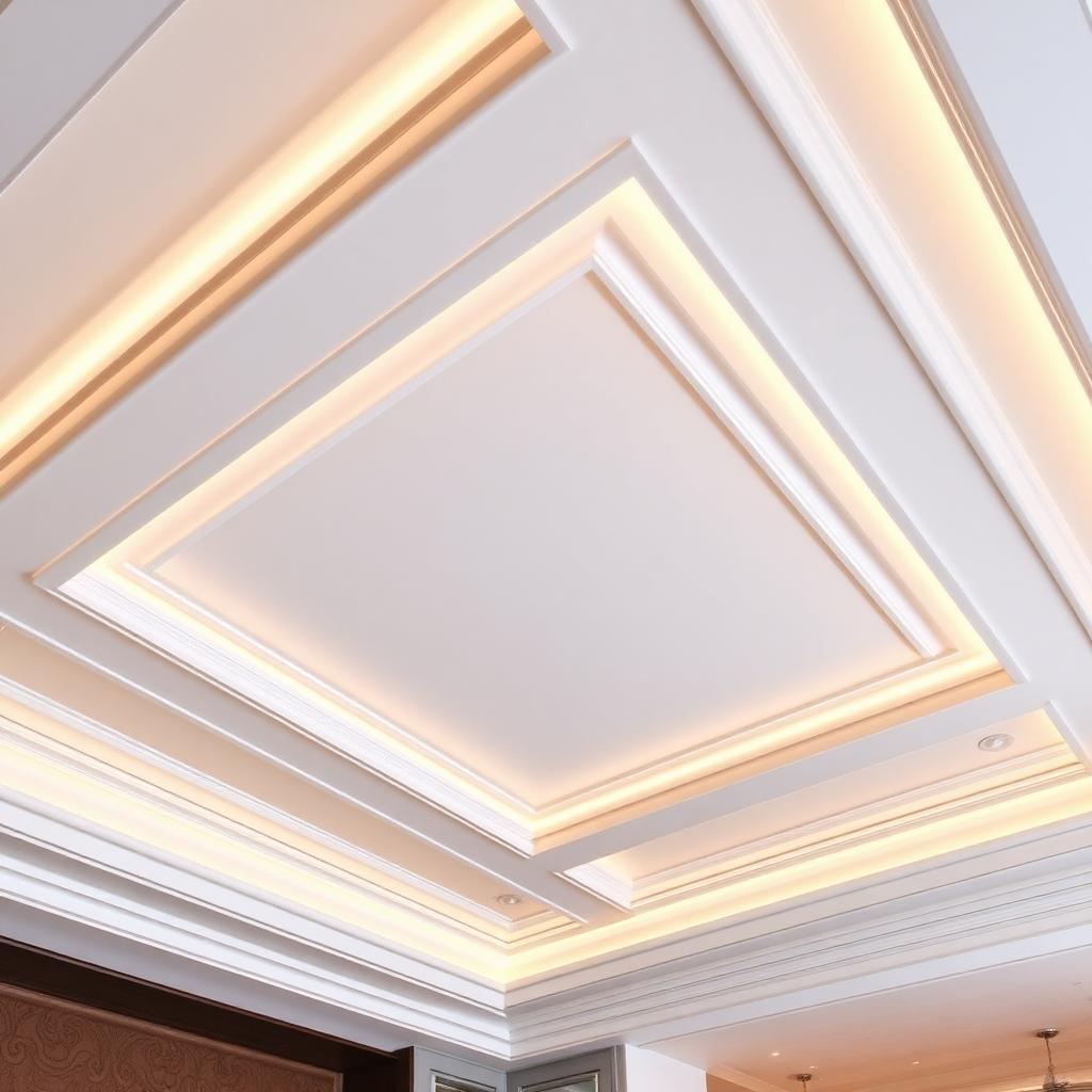 Forros de gesso com sanca e iluminação